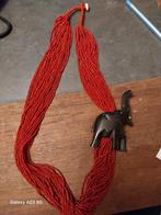 Bloedkoraal rode zaadkralen ketting, Ophalen of Verzenden, Overige materialen, Ketting