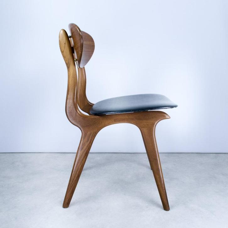 eettafelstoel Louis van Teeffelen hout zwart skai 60s, Huis en Inrichting, Stoelen, Gebruikt, Eén, Hout, Zwart, Ophalen