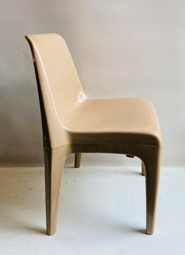 Jaren 70 Space Age stoelen (4) van Schröder & Henzelmann, Huis en Inrichting, Stoelen, Gebruikt, Vier, Kunststof, Bruin, Ophalen