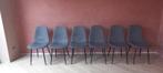 Eetkamerstoelen - Grijs - 6 Stuks - Zwarte Poten, Ophalen, Gebruikt, Metaal, Vijf, Zes of meer stoelen