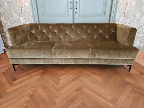 Bank, mosgroen, 3-zits, 225cm, design, Huis en Inrichting, Banken | Bankstellen, Zo goed als nieuw, Stof, Ophalen