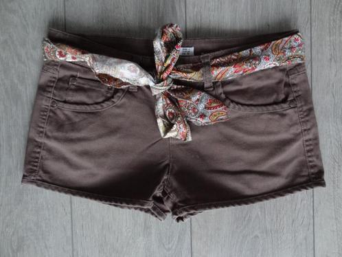 Korte Broek Maat XS Bruin Incl. Sjaaltje >Snelle Verzending!, Kleding | Dames, Broeken en Pantalons, Gedragen, Maat 34 (XS) of kleiner