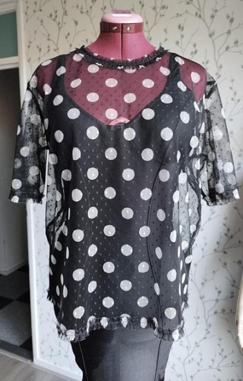 LE COEUR Twinset Doorzichtige, Elastische blouse maat XL, Kleding | Dames, Blouses en Tunieken, Zo goed als nieuw, Maat 46/48 (XL) of groter