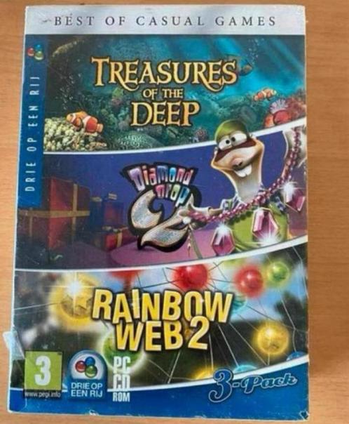 Treasures Of The Deep + Diamond Drop 2 + Rainbow Web 2 nieuw, Spelcomputers en Games, Games | Pc, Zo goed als nieuw, 1 speler