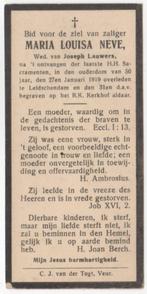 Maria Louisa Neve 1868 Hontenisse + 1919 Leidschendam, 50 jr, Verzenden