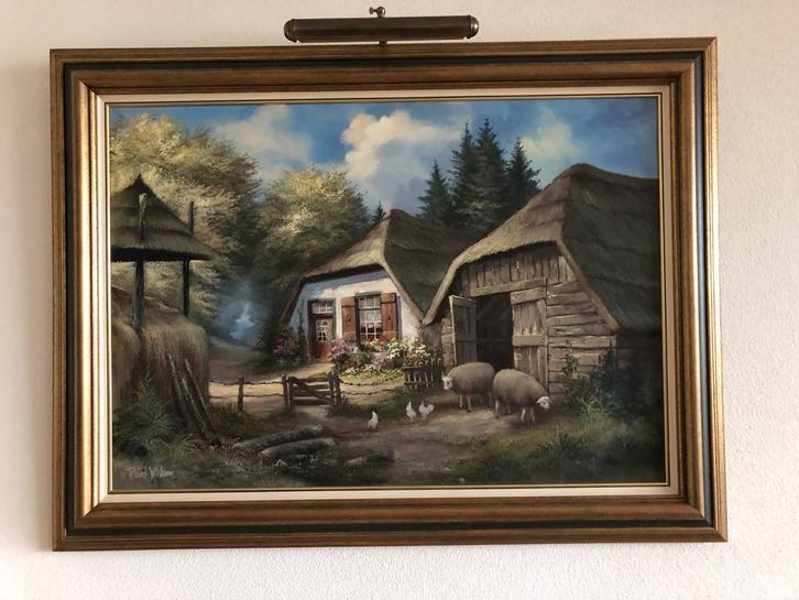 Schilderij van Reint Withaar- Boerderij / certificaat, Antiek en Kunst, Kunst | Schilderijen | Klassiek, Ophalen