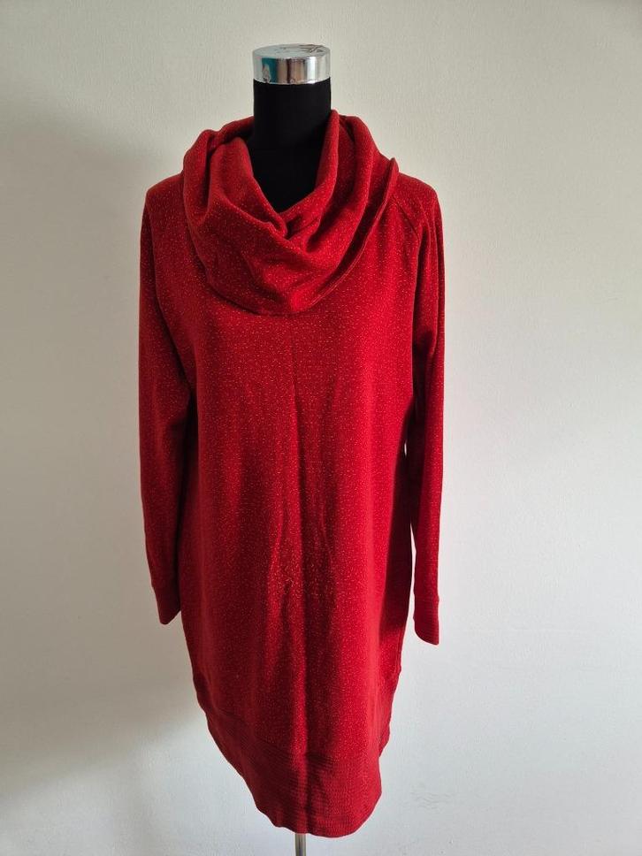 Trui20 - Rode Skunkfunk lange trui maat L (1), Kleding | Dames, Truien en Vesten, Zo goed als nieuw, Maat 38/40 (M), Rood, Ophalen of Verzenden