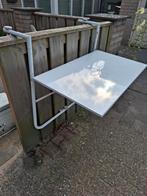 Balkon tafel wit, Tuin en Terras, Tuintafels, Ophalen, Zo goed als nieuw, Rechthoekig, Kunststof