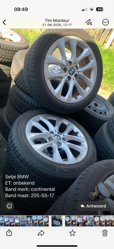 winterbanden 205/55/17 BMW 2-serie GT continental 6.5mm, Auto-onderdelen, Banden en Velgen, Band(en), Winterbanden, 17 inch, 205 mm