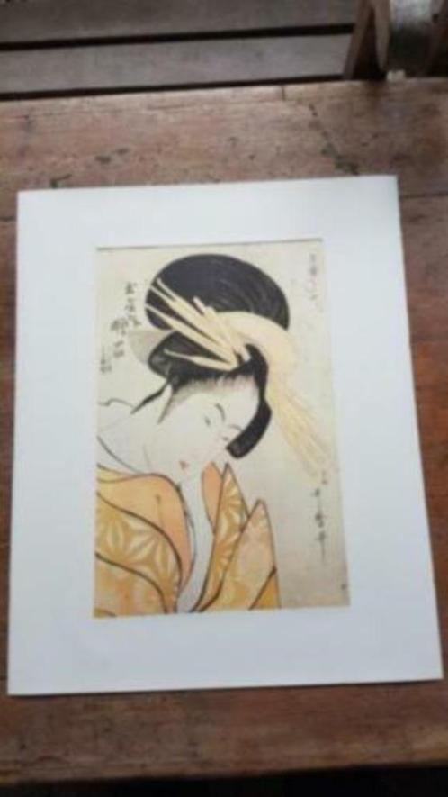 Kitagawa Utamaro " Widow of Asahiya" en "geisha in Asakusa", Antiek en Kunst, Kunst | Litho's en Zeefdrukken, Ophalen