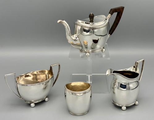 4-delig zilveren theeservies, Jacobus Carrenhof, 1817, Antiek en Kunst, Antiek | Goud en Zilver, Zilver, Ophalen of Verzenden