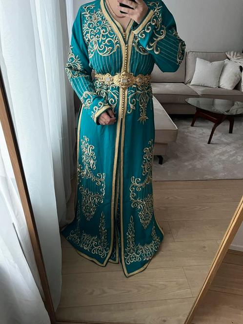 Traditionele Marokkaanse takchita, Kleding | Dames, Gelegenheidskleding, Zo goed als nieuw, Overige typen, Groen, Ophalen of Verzenden