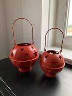 2 rode metalen waxine lichtjes of kerst lampjes houders, Ophalen