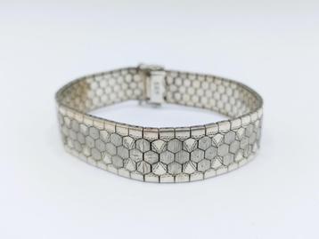 Zilveren armband met bloemmotief, 19,5 cm beschikbaar voor biedingen