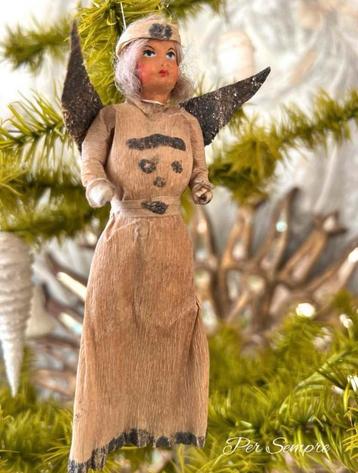 Per Sempre, Antieke Kerst Engel , Cotton ,Crêpe beschikbaar voor biedingen