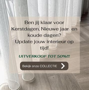 Tot 50% gordijnstof korting! Op is op! Gordijnen op maat. beschikbaar voor biedingen