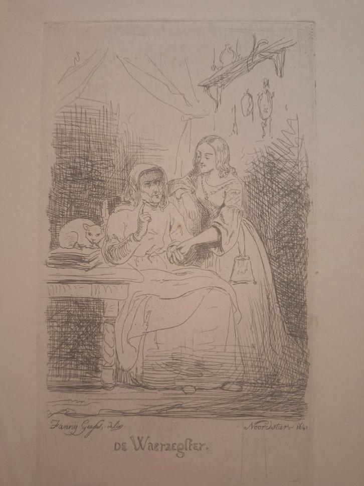 Ets Waarzegster - Fanny Geyl, Antiek en Kunst, Kunst | Etsen en Gravures, Ophalen of Verzenden