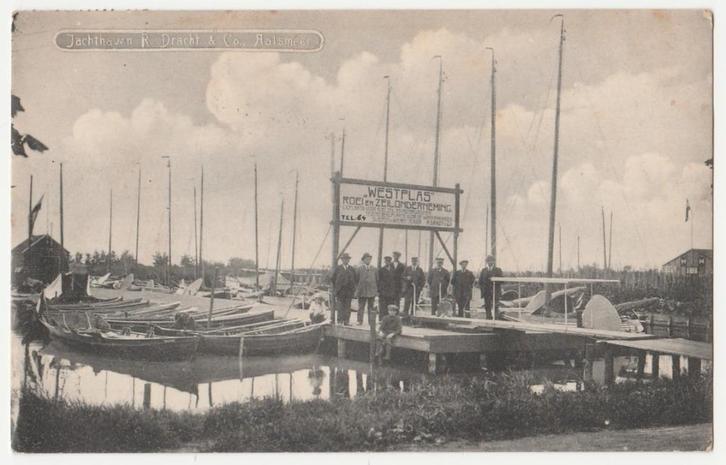 Aalsmeer. Jachthaven R. Dracht & Co.   Pleziervaart., Verzamelen, Ansichtkaarten | Nederland, Gelopen, Noord-Holland, Voor 1920