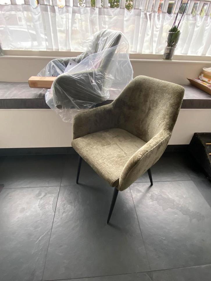 Groene eetkamer stoel/ bureaustoel, Huis en Inrichting, Fauteuils, Nieuw, Stof, 50 tot 75 cm, Minder dan 75 cm, Ophalen