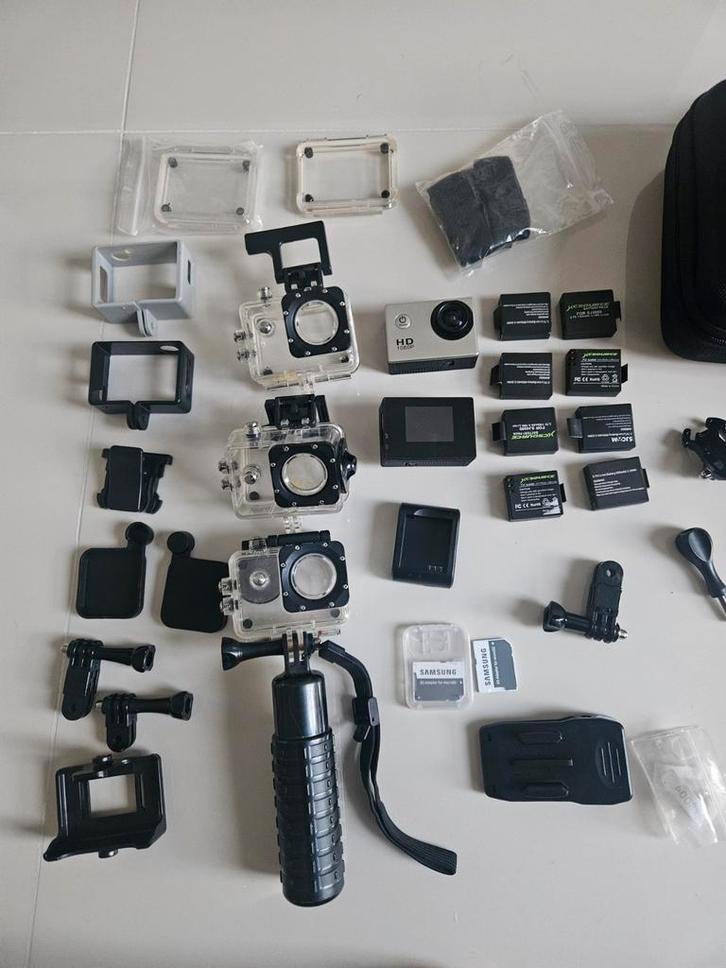 Complete action camera set | 2 camera’s, Audio, Tv en Foto, Actiecamera's, Gebruikt, Overige merken, Ophalen of Verzenden