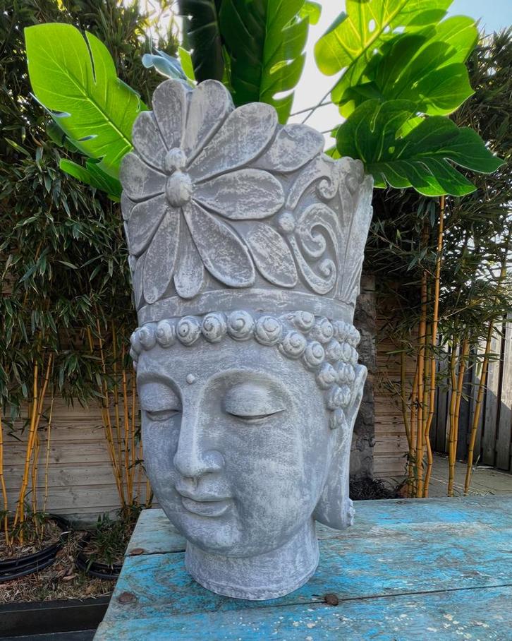 Boeddha tuinpot pot model groot vaas binnen buiten bloempot, Tuin en Terras, Bloempotten, Nieuw, Kunststof, Binnen, 40 tot 70 cm