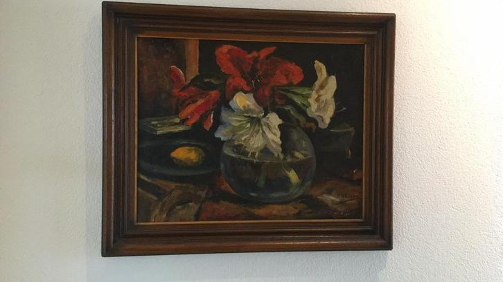 Bloemenstilleven Schilderij, Antiek en Kunst, Kunst | Schilderijen | Klassiek, Ophalen of Verzenden