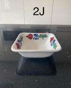 Boerenbont Schaal Vierkant - 4 Stuks, Gebruikt, Porselein of Keramiek, Schaal, Vierkant