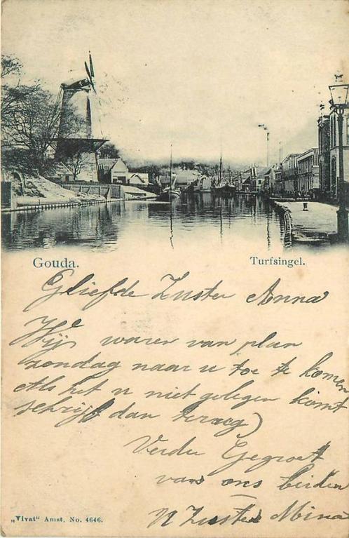 (388-242-039) Gouda Turfsingel, Verzamelen, Ansichtkaarten | Nederland, Zuid-Holland, Verzenden