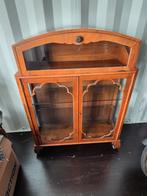 Theekastje met boog, klep en glazen deurtjes, Huis en Inrichting, Kasten | Vitrinekasten, Gebruikt, 100 tot 150 cm, 50 tot 100 cm