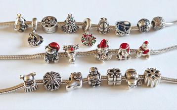 ZILVEREN PANDORA KERST BEDELS OA MET GOUD & STEENTJES 🎄🎁🎅 beschikbaar voor biedingen