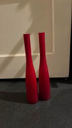Smalle rode vaasjes te koop, Huis en Inrichting, Ophalen, Minder dan 50 cm, Rood, Glas