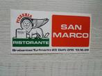 sticker PIZZARIA RISTORANTE SAN MARCO te Delft, Ophalen of Verzenden, Zo goed als nieuw, Bedrijf of Vereniging