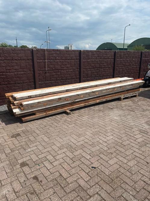 Gebruikte houten balken, Doe-het-zelf en Verbouw, Hout en Planken, Gebruikt, Balk, Vuren, 300 cm of meer, 50 mm of meer, Ophalen