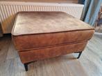 Cognac kleurige poef - 77x77x46 - Goede staat, Ophalen, Gebruikt, Vierkant, 75 tot 100 cm