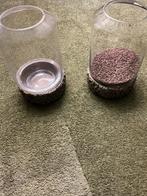 Twee vazen met afneembare stenen voet, Ophalen, Overige kleuren, Minder dan 50 cm, Glas