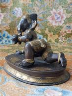 Prachtig antiek brons beeld uit India van Ganesha 19 cm., Antiek en Kunst, Ophalen of Verzenden
