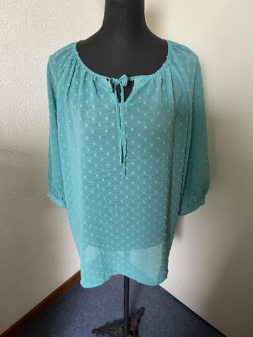 Norah blauw groen blousje mt 44 z.g.a.n. beschikbaar voor biedingen