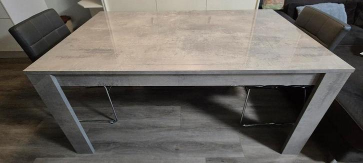 Eettafel betonlook (hoogglans), Huis en Inrichting, Tafels | Eettafels, Zo goed als nieuw, 50 tot 100 cm, 150 tot 200 cm, Rechthoekig