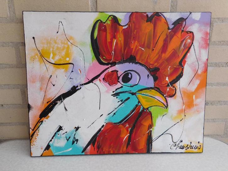 Hand Gesigneerd Schilderij van Kunstenares Corrie Leushuis, Antiek en Kunst, Kunst | Schilderijen | Klassiek, Ophalen of Verzenden