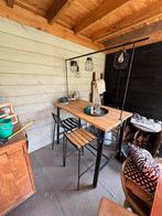 Bartafel met 4 krukken 135x75 cm, Tuin en Terras, Tuinsets en Loungesets, Ophalen, Zo goed als nieuw, Overige materialen