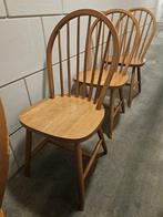 Houten Eetstoelen - Set van 4, Huis en Inrichting, Stoelen, Ophalen, Gebruikt, Bruin, Vier