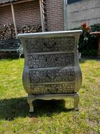 Nachtkastje, ladekastje, 4 lades, zilver, barok, Huis en Inrichting, Ophalen, Barok, 50 tot 100 cm, 3 of 4 laden