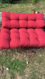 Rode tuinkussens voor palletbank - in goede staat - 25€, Ophalen, Gebruikt