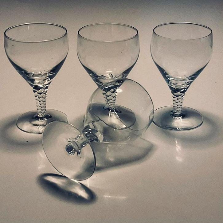 Holmegaard, Denemarken: 4 wijnglazen Minerva 1958 Jacob Bang, Antiek en Kunst, Antiek | Glas en Kristal, Ophalen of Verzenden