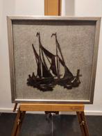 Schilderij met boten in lijst, Ophalen of Verzenden