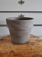 Bloempot terracotta bruin & grijs, Tuin en Terras, Bloempotten, Gebruikt, Tuin, Rond, Ophalen of Verzenden