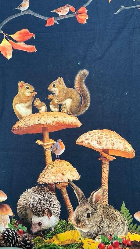 Woods tricot paneel deel, Hobby en Vrije tijd, Stoffen en Lappen, Zo goed als nieuw, Katoen, 120 cm of meer, 30 tot 200 cm, Ophalen of Verzenden