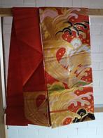 Traditionele Japanse obi riem orange gold wave, Antiek en Kunst, Ophalen of Verzenden