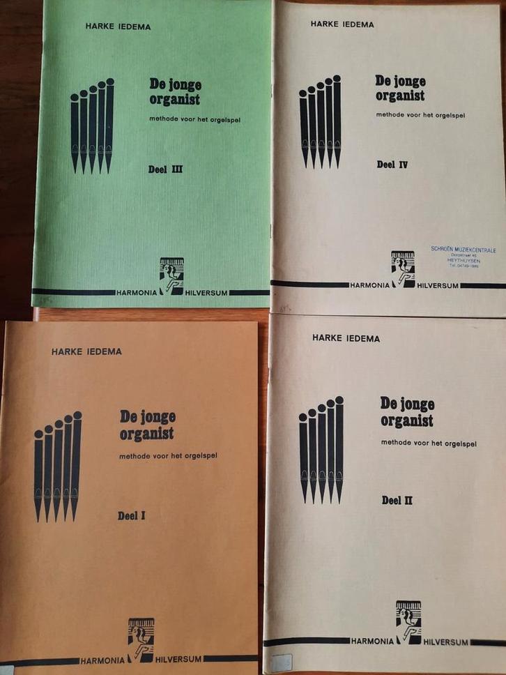 lesboek orgel:Harke Iedema De jonge organist 1,2,3,4, Muziek en Instrumenten, Bladmuziek, Gebruikt, Les of Cursus, Orgel, Ophalen of Verzenden