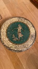 Oud rond Albert Heijn koekjesblik 15cm doorsnee, 5 cm hoog, Ophalen of Verzenden, Gebruikt, Overige